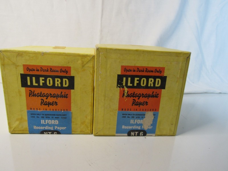 2 ILFORD Photgraphic Paper NT6 Recording Paper 8ft. x 1/2" Roll Black and White