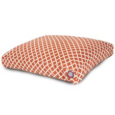 Burnt Orange Bamboo Extra Large Rectangle Indoor Outdoor Pet Dog Bed With Rem...