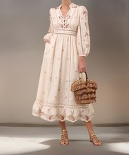 BNWT Zimmermann PATIENCE PLUNGE MIDI DRESS