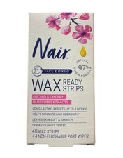 Nair Wax Ready-Strips Hair Remover for Face and Bikini - 40 count