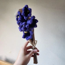 Handmade crochet purple flowers made with love