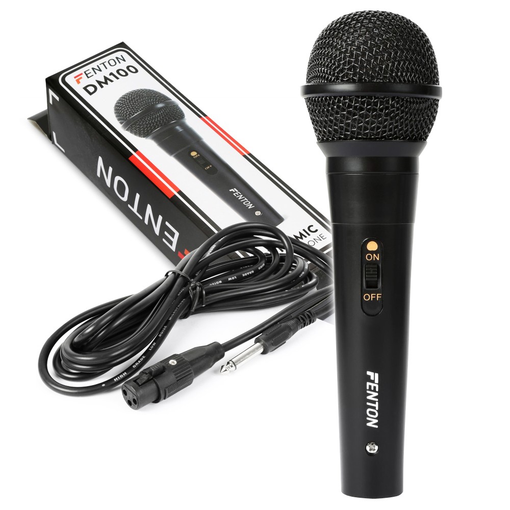 Fenton DM100 Dynamic Wired Microphone - Premium Handheld with Cable