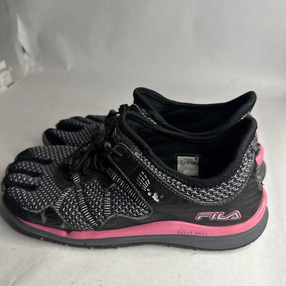 Fila Skeletoes Womens Barefoot Shoes Sz 9 Gray Pink Hiking Running Beach Black - Image 3 of 4