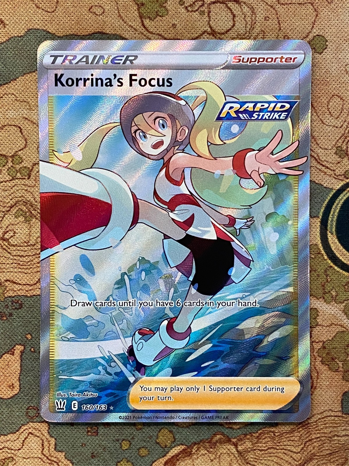 Pokemon Card TCG - Korrina's Focus 160 Full Art Ultra Rare Battle Styles NM