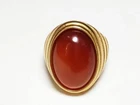 Solid 925 Sterling Silver Natural Red Carnelian Oval Gemstone Men's Unisex Ring