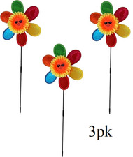 3-Pack Sunflower Wind Spinners Garden Decor -...