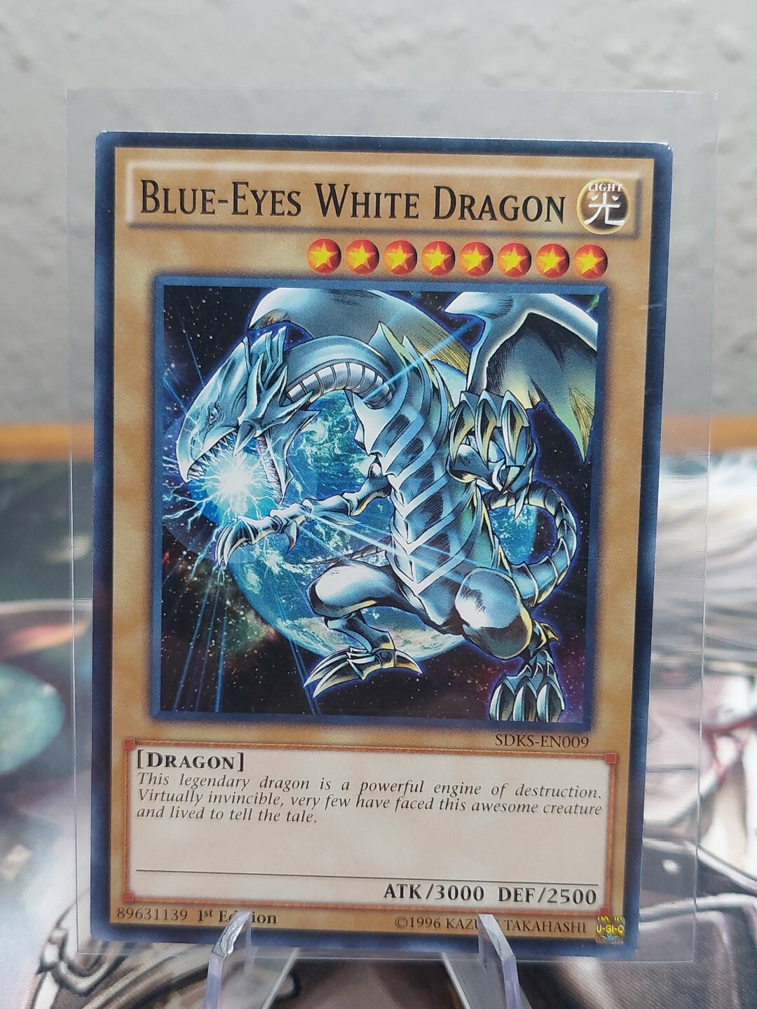 Blue-Eyes White Dragon SDKS-EN009 1st Edition LP Common Yugioh Card  