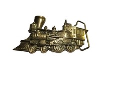 one Locomotive Train Belt Buckles 6101 BBB Baron Brass 1970s Real Road VTG