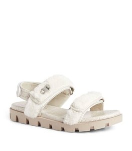 100% AUTHENTIC NEW WOMEN LOUBOUTIN LOCK COOL WHITE WOOL SANDALS US 8