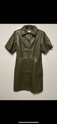 black leather short dress The Havana Vegan Leather Mini Dress in Black Onyx | M