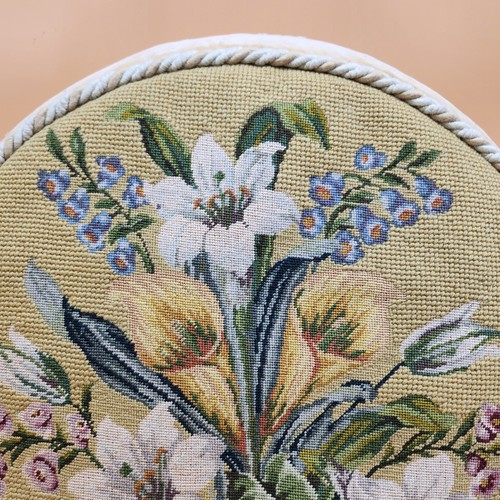 Vintage White Lily Calla Lily Flower Needlepoint/Petit Point Pillow/Cushion - 第 4/14 張圖片