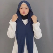 Muslim Women Hijab Amira Turban Scarf Headscarf Wrap Zipper Shawls Islamic Arab