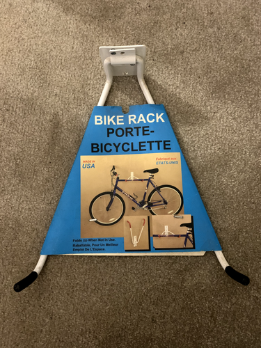 White Metal WAll-Mount Bike Rack - Picture 1 of 2
