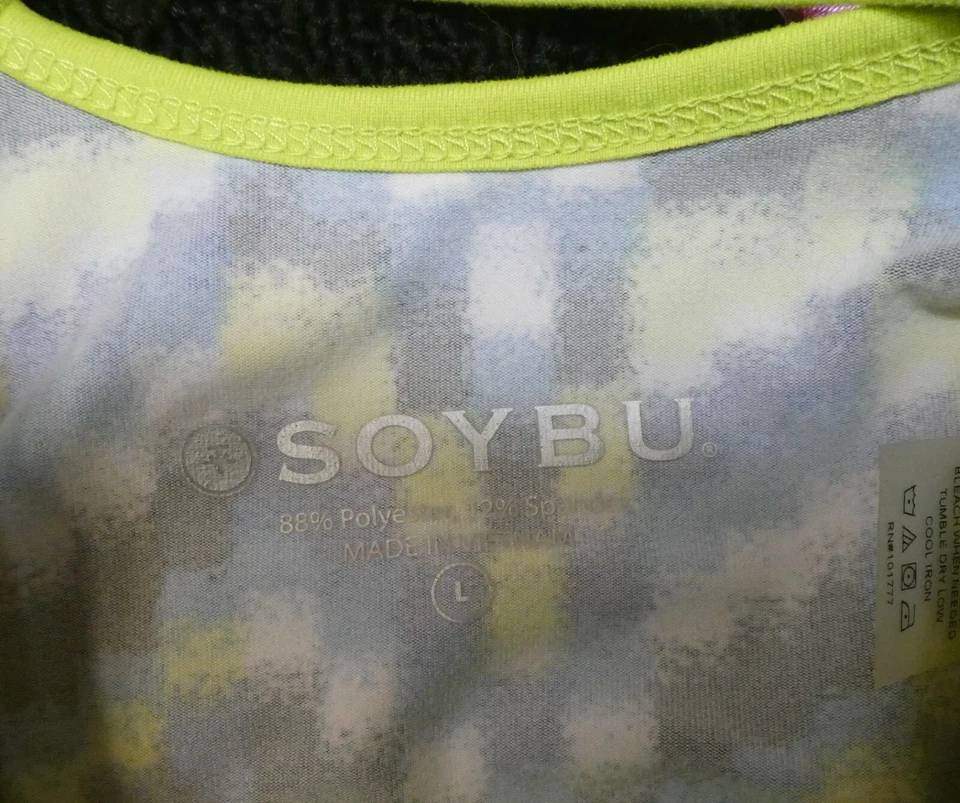 Новый с Ярлыками Soybu женщин усилитель волна печать эластичной с подкладкой Levity спортивный бюстгальтер Sz L - Изображение 4 из 4