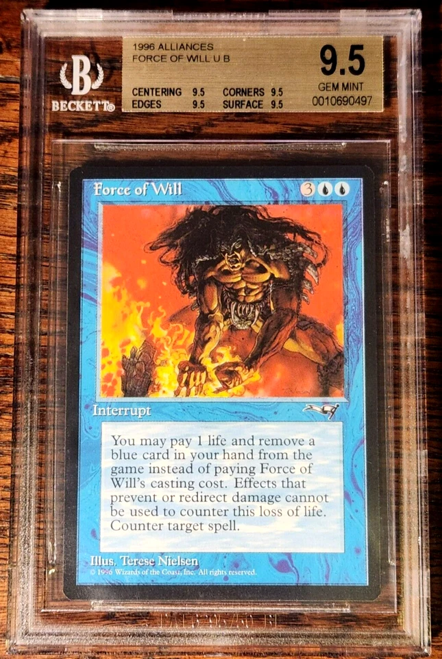 Force of Will BGS 9.5 Quad Alliances GEM MINT MTG Iconic Art + Fast Ship! - Image 3 of 3