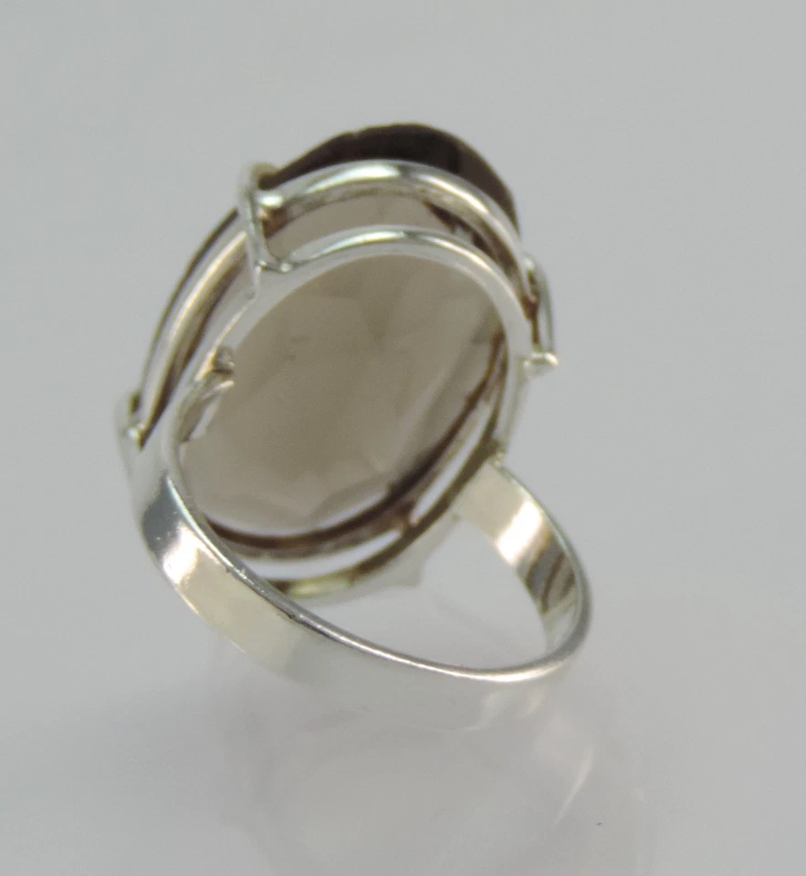 Solitär-Ring - mit großem Rauchquarz/ 925er Silber Ringgröße 56 (17,8 mm Ø) - Bild 4 von 4
