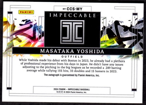 2024 Panini Impeccable Canvas Creations Signatures Holo Silver Masataka Yoshida - Picture 2 of 2