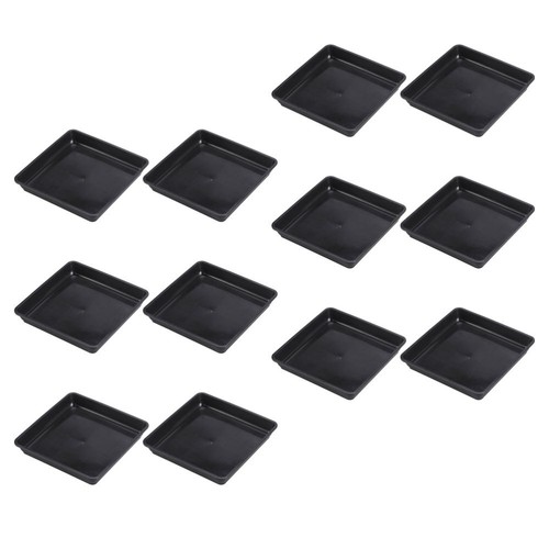 12 Pcs Flower Pot Bottom Mat Square Saucers for Planters Potted Plants