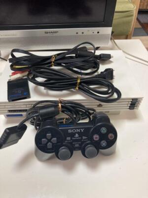 SONY PS2 PlayStation 2 SCPH-55000 White Console Controller Set Japanese NTSC-J 