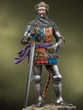 1/18 90mm Medieval King Figurine Resin Model Kit - Historical Knight Figure