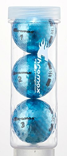 Chromax M5 Metallic High Visibility Blue Golf Balls, Tube of 3, NEW