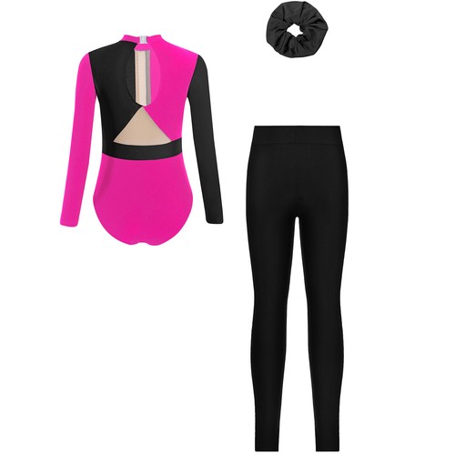 Girls Qutfits Rhinestones Activewear Jazz Dancewear Patchwork Set Ballet Modern - Picture 62 of 70