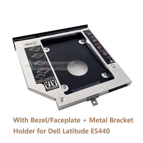 2nd Hard Drive HD SSD Optical bay Frame Caddy for Dell Latitude E5440 with Bezel