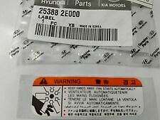 GENUINE BRAND NEW HYUNDAI ACCENT 2011-2014 LABEL - ENGINE COOLING SYSTEM