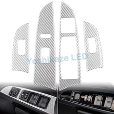 RHD Silver Real Carbon Fiber Door Switch Panel Trim Cover Fits 09-12 IS250 IS350