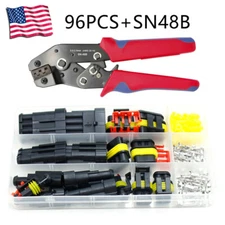 1-4 Pin Waterproof Electrical Car Automotive Wire Connector Plug Kit Plier Set