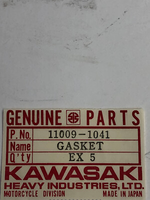 NOS Kawasaki P/N 11009-1041 LH Engine Cover Gasket KX125(74-79