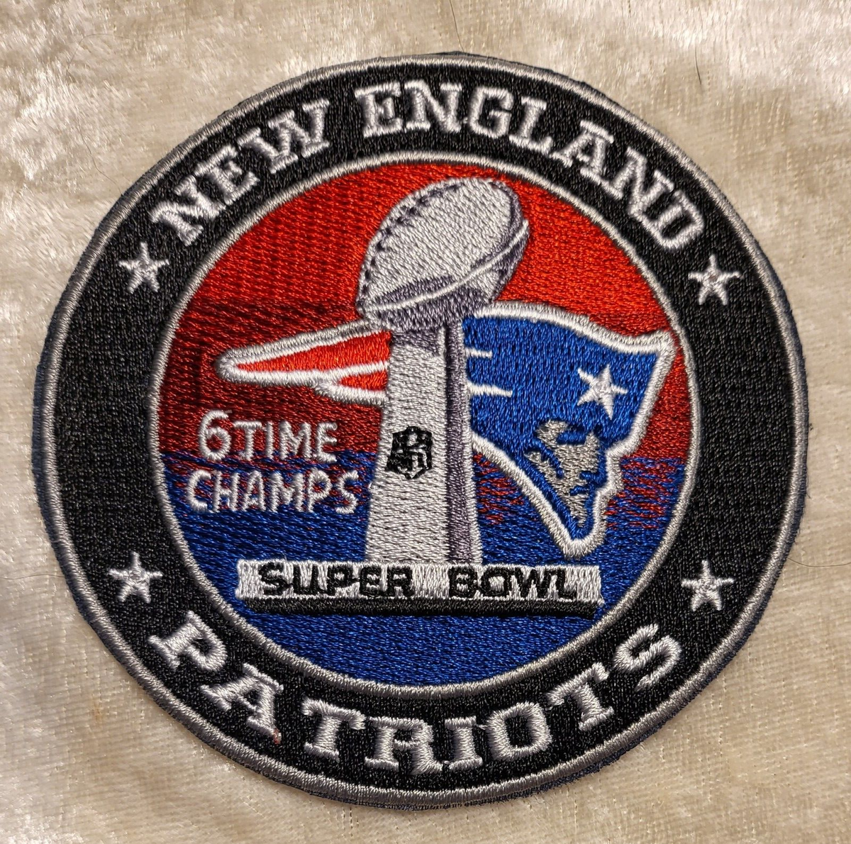 Patch à Repasser Brodé New England Patriots – Super Bowl – 4,5 X 2 Pouces – NEUF