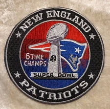 New England Patriots 6 Time Super Bowl 3.5" Iron On Patch ~ Free Tracking!