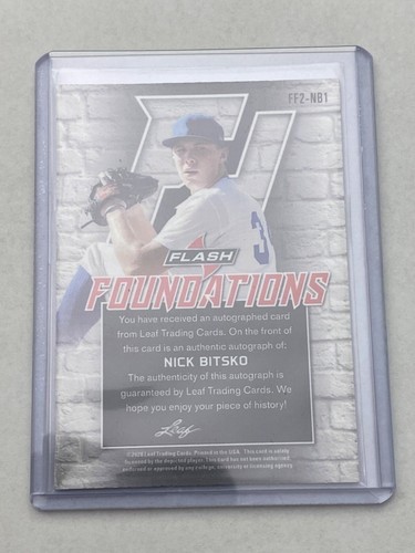 Nick Bitsko 2020 Leaf Flash Foundations Silver Auto Autograph - 第 2/3 張圖片