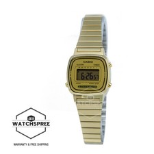 Casio Ladies Standard Digital Gold Tone Stainless Steel Band Watch LA670WGA-9D