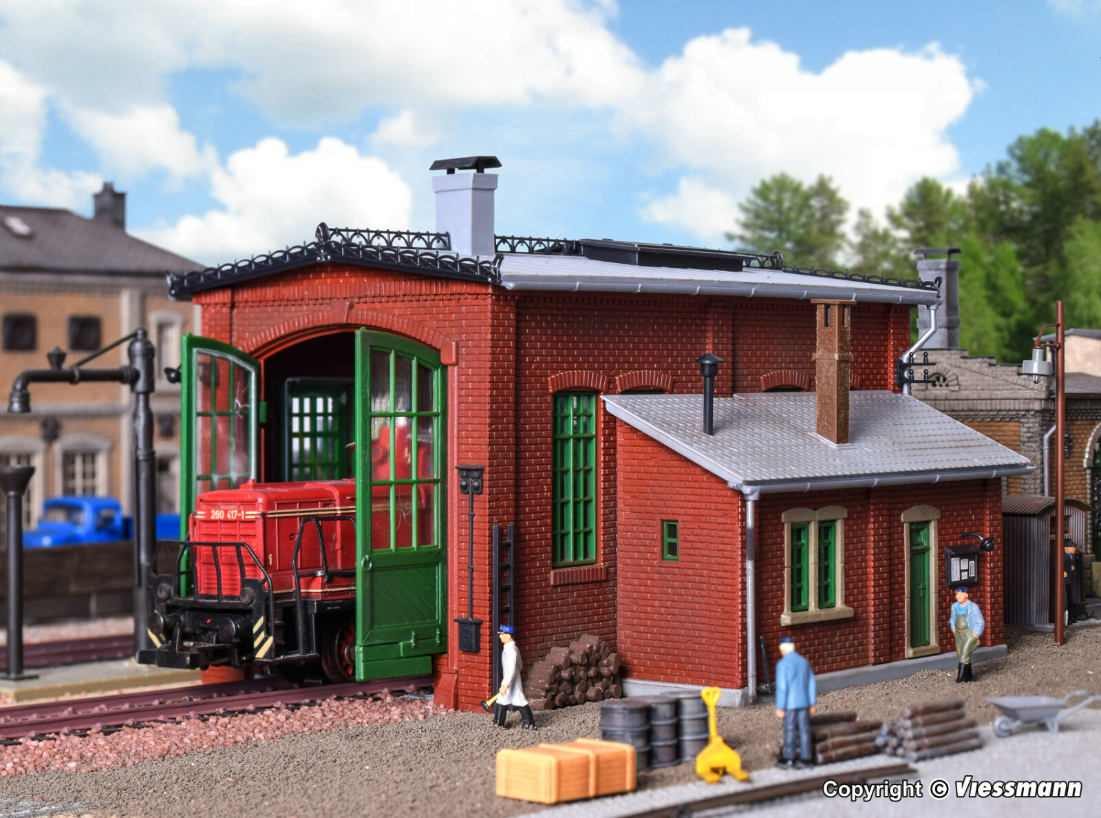 Vollmer 45750 H0 Lokschuppen einst&auml;ndig  NEU  OVP+