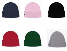 Lacoste Unisex Wool Beanie Strickmütze Mütze Krokodil Farbwahl NEU