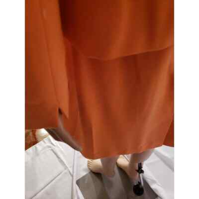 KASPER Women 2PC Tangerine Orange Rayon Polyester Lined Skirt Suit Size 10p 