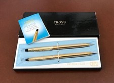 Cross Century Classic Set 12K Gold Ballpoint Pen  Pencil In Box  6601  
