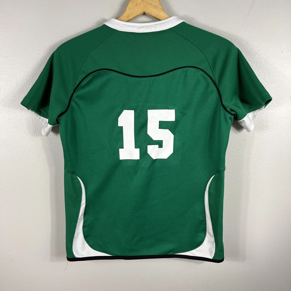 Camiseta deportiva Puma IRFU 2010 Irish Rugby Football Union Kit réplica verde #15 niños M Foto 3 de 4
