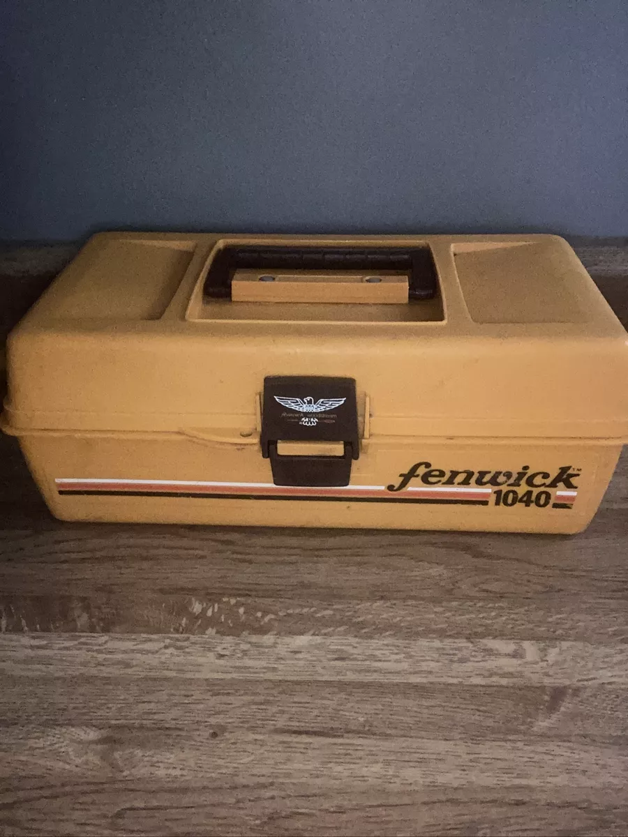 Vintage Brown Fishing Tackle Box Fenwick 1040 Empty