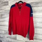 Vintage The North Face Extreme Sweater Men Large Red Navy Knit Half-Zip Pullover