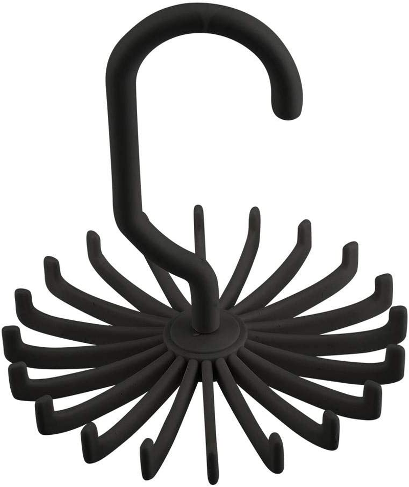 Tie Rack, Scarves Hanger, 360° Rotatable Tie Rack Belt Scarves Hook