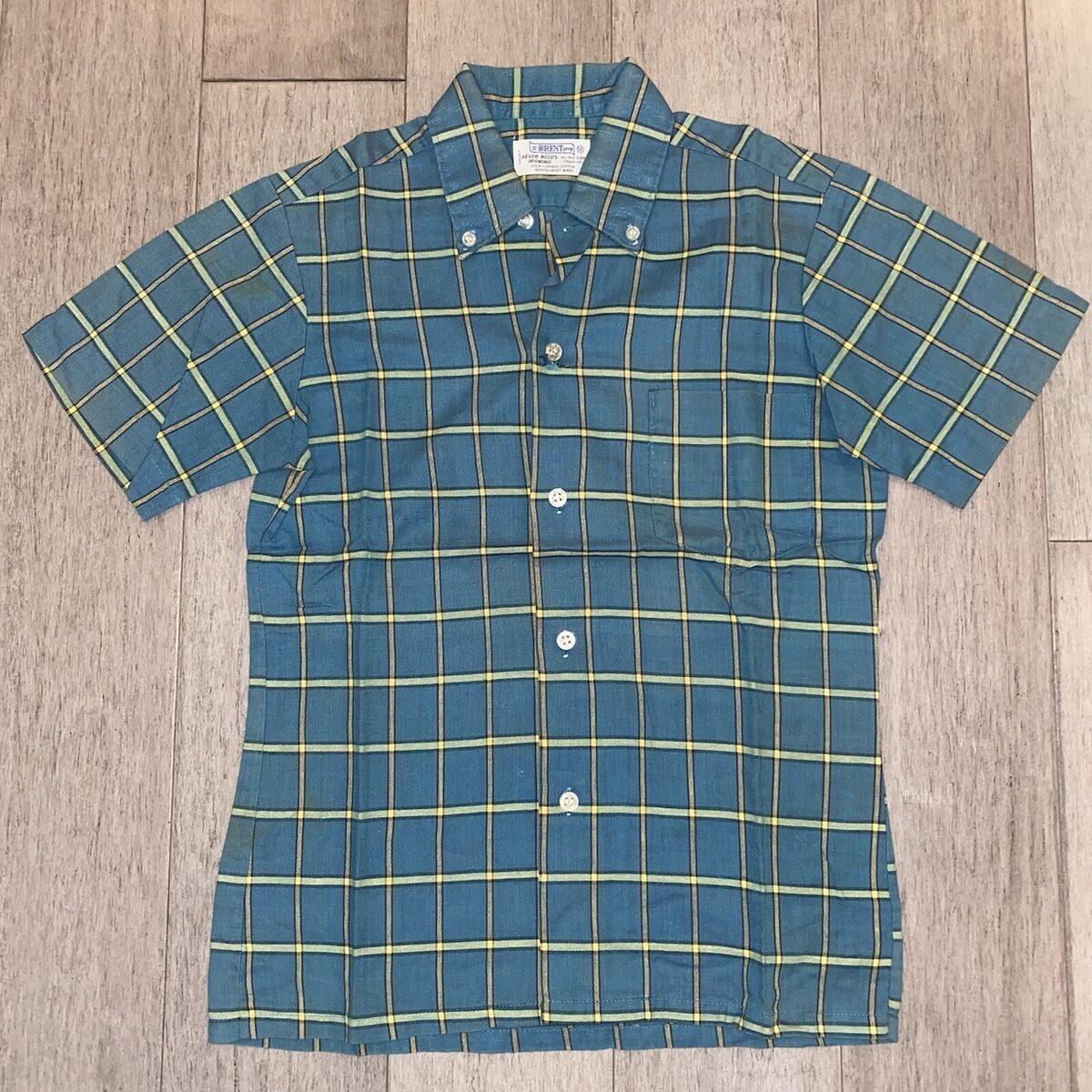 Vtg 50s 60s Brent Shirt Boys Combed Cotton Plaid S/S Vtg 50s 60s Brent Shirt Boys Combed Cotton Plaid S/S