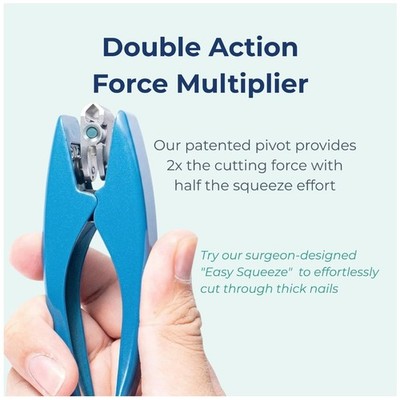 Heavy Duty Ergonomic Toenail Clipper - Easy-Squeeze Cutter