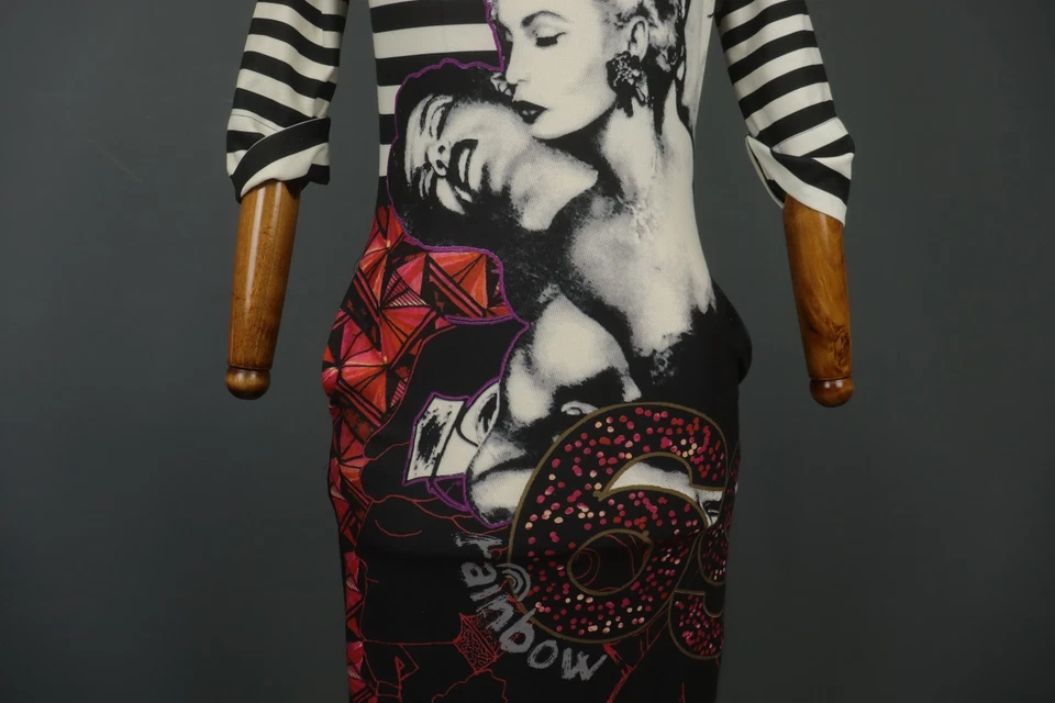 Vestido ajustado DESIGUAL Multi Estampado Arco Iris 69 Manga Larga Cuello Redondo Talla S Foto 3 de 4