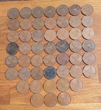 IRELAND EIRE 50 IRISH PENNIES 1928-68 INCLUDES A FULL 21 COIN SET + 29 OTHERS Z4