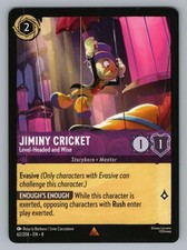 JIMINY CRICKET - LEVEL-HEADED AND WISE 62/204 R LORCANA NM 8 CACCIATORE