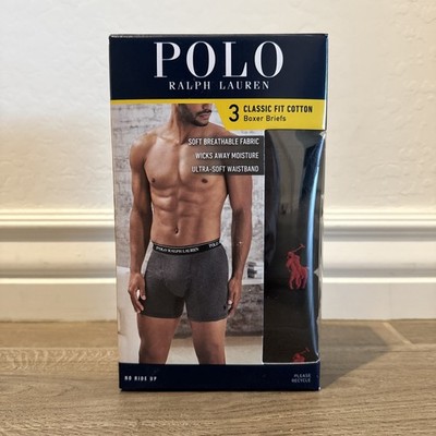 Polo Ralph Lauren Underwear Men's Classic Fit Cotton Boxer Briefs 3 Pack Large