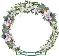 6.5FT Round Backdrop Stand Circle Balloon Arch Frame Double Metal Arch Stand